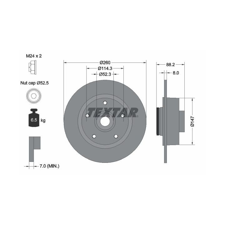Stabdžių diskas TEXTAR 92195903