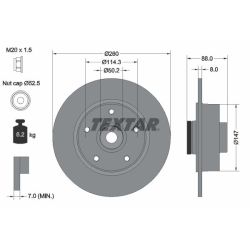 Stabdžių diskas TEXTAR 92196003