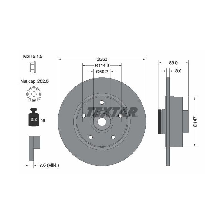 Stabdžių diskas TEXTAR 92196003