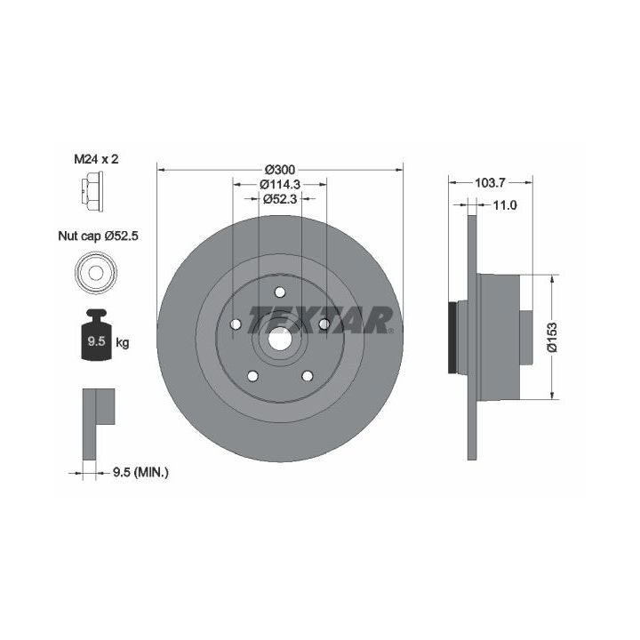 Stabdžių diskas TEXTAR 92196103