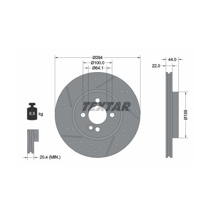 Stabdžių diskas TEXTAR 92196703