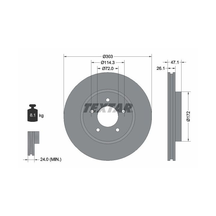 Stabdžių diskas TEXTAR 92197703