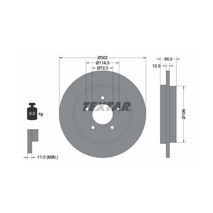 Stabdžių diskas TEXTAR 92197803