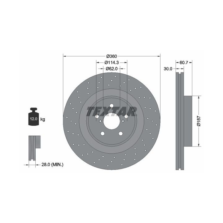 Stabdžių diskas TEXTAR 92199703