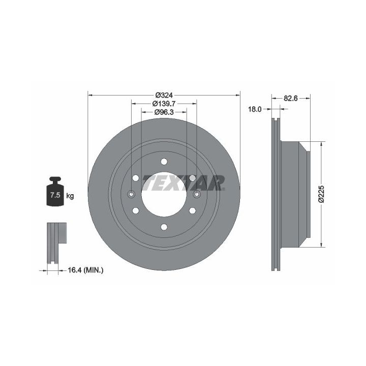 Stabdžių diskas TEXTAR 92203900