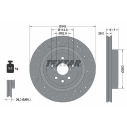 Stabdžių diskas TEXTAR 92204203