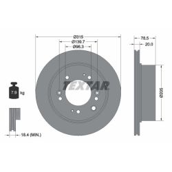Stabdžių diskas TEXTAR 92205000
