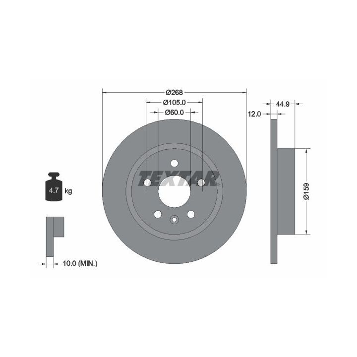 Stabdžių diskas TEXTAR 92205503