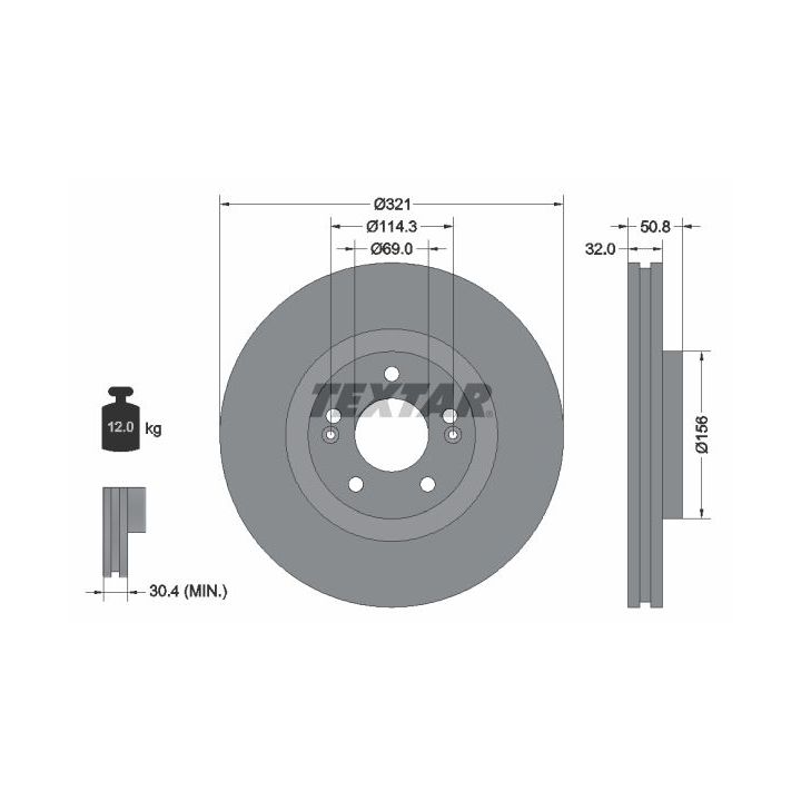 Stabdžių diskas TEXTAR 92221700