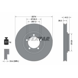 Stabdžių diskas TEXTAR 92221800