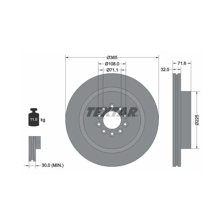 Stabdžių diskas TEXTAR 92223103