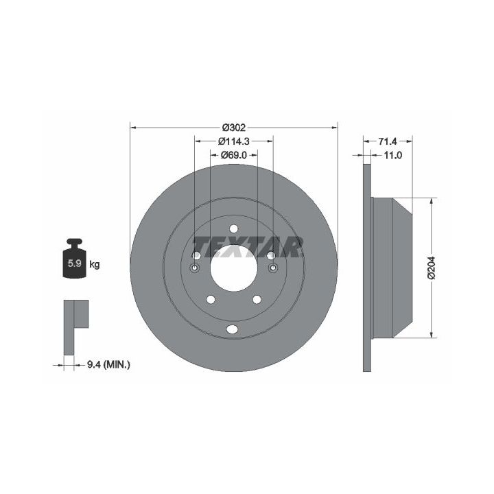 Stabdžių diskas TEXTAR 92223403