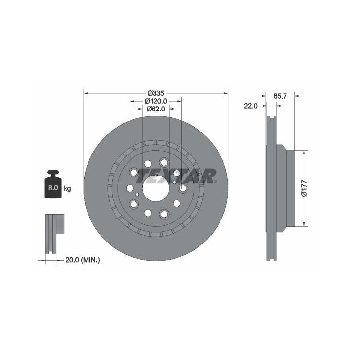 Stabdžių diskas TEXTAR 92224403