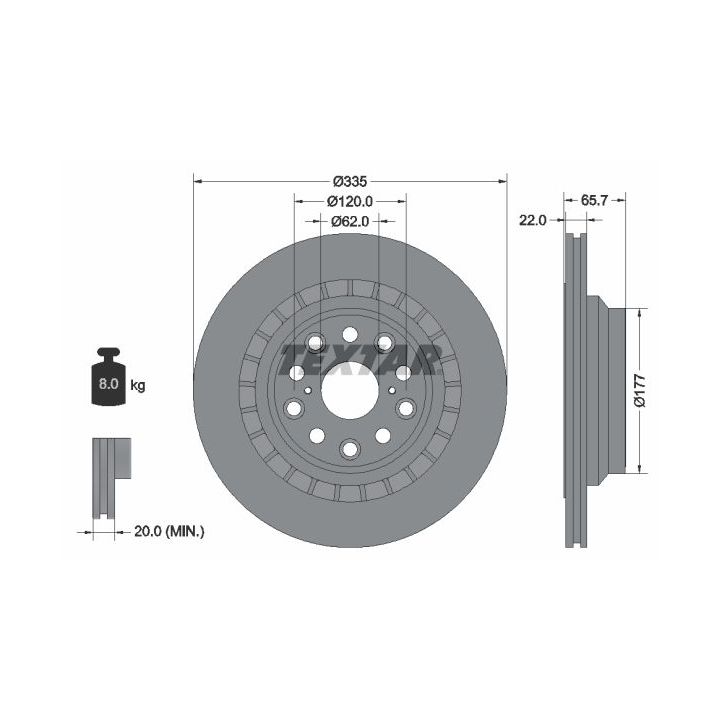 Stabdžių diskas TEXTAR 92224503