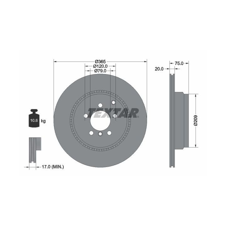 Stabdžių diskas TEXTAR 92224803
