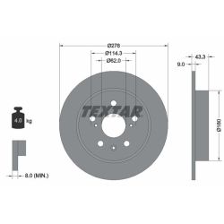 Stabdžių diskas TEXTAR 92225303