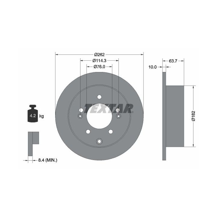 Stabdžių diskas TEXTAR 92226003