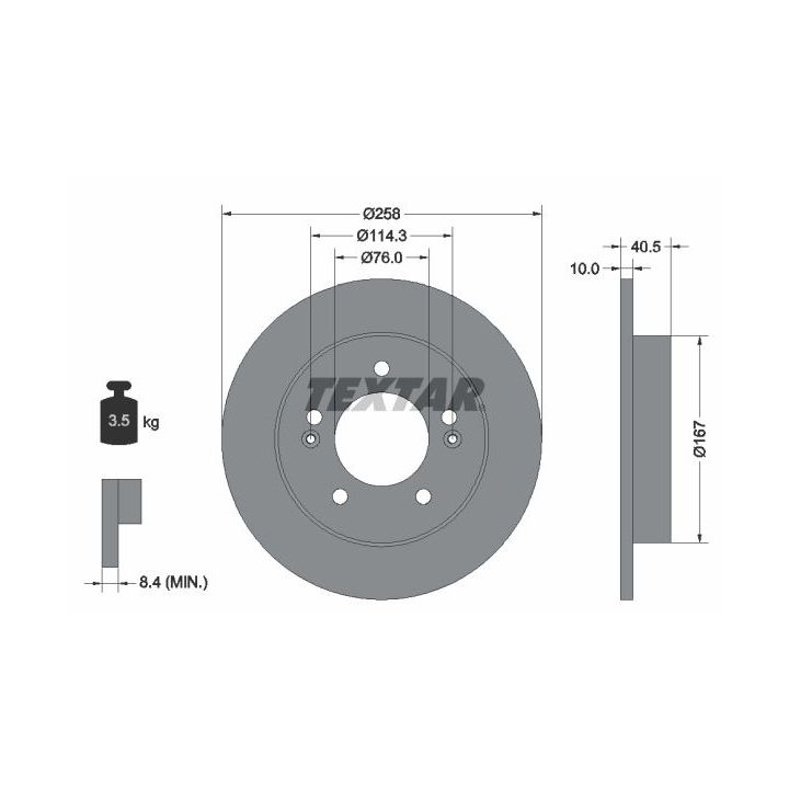 Stabdžių diskas TEXTAR 92226103