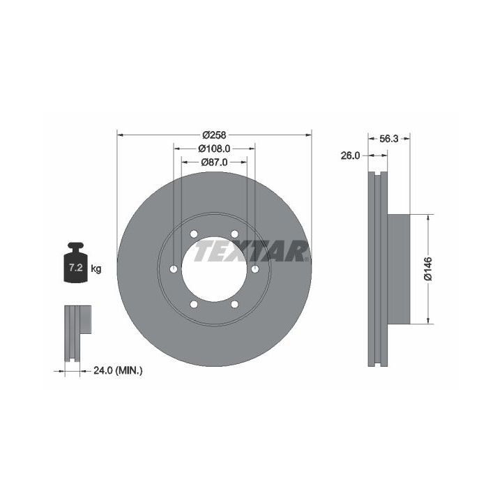 Stabdžių diskas TEXTAR 92226400