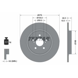 Stabdžių diskas TEXTAR 92228303