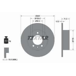 Stabdžių diskas TEXTAR 92228700