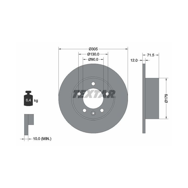 Stabdžių diskas TEXTAR 92228700