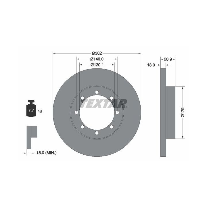 Stabdžių diskas TEXTAR 92230803
