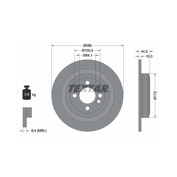Stabdžių diskas TEXTAR 92234003