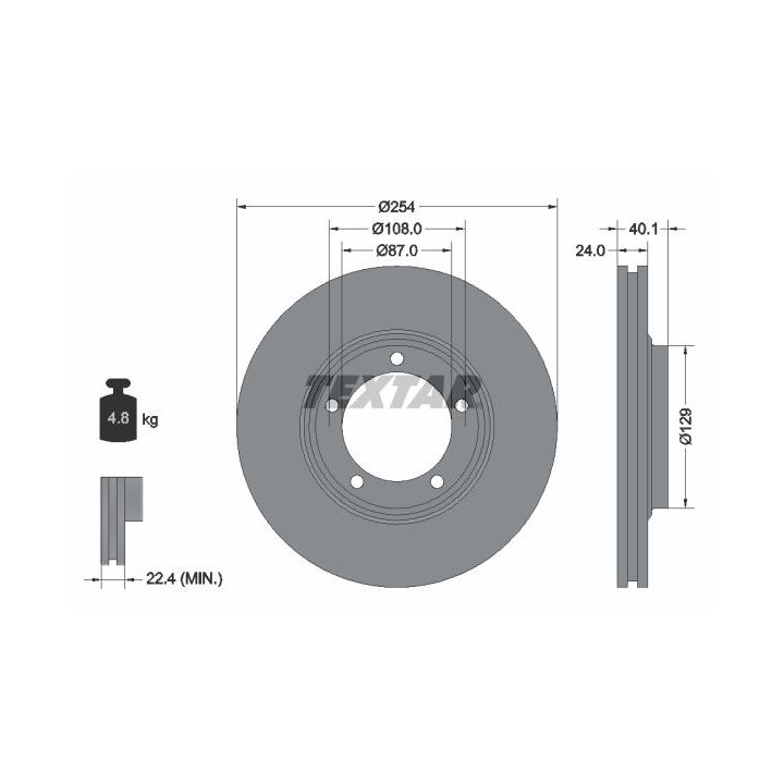 Stabdžių diskas TEXTAR 92234500