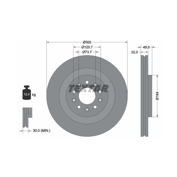 Stabdžių diskas TEXTAR 92234603