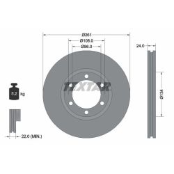 Stabdžių diskas TEXTAR 92234700