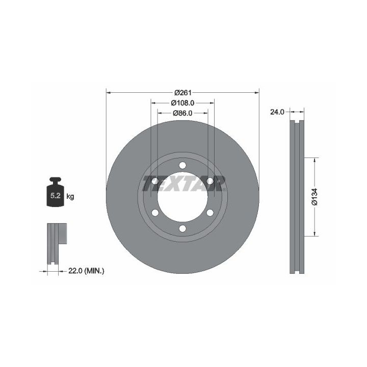 Stabdžių diskas TEXTAR 92234700