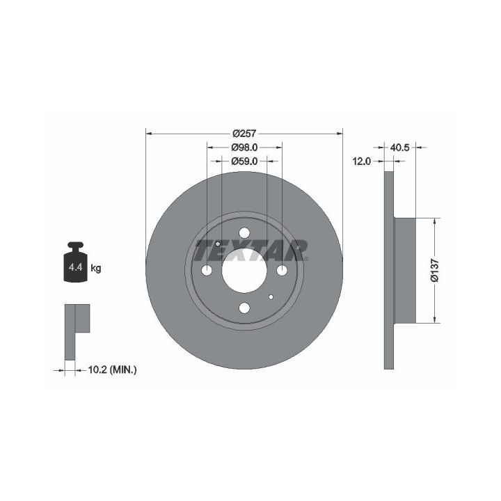 Stabdžių diskas TEXTAR 92236703