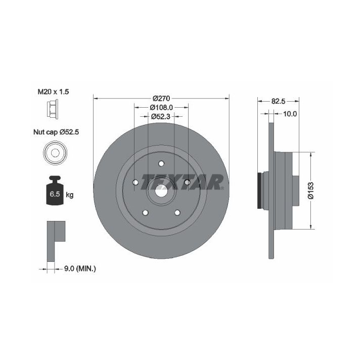 Stabdžių diskas TEXTAR 92237203