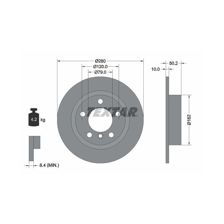 Stabdžių diskas TEXTAR 92238703