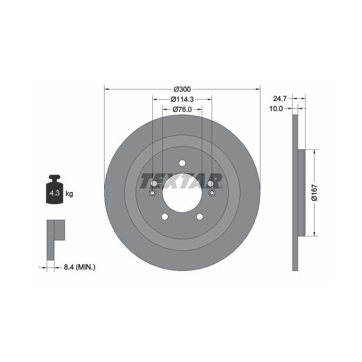 Stabdžių diskas TEXTAR 92239203