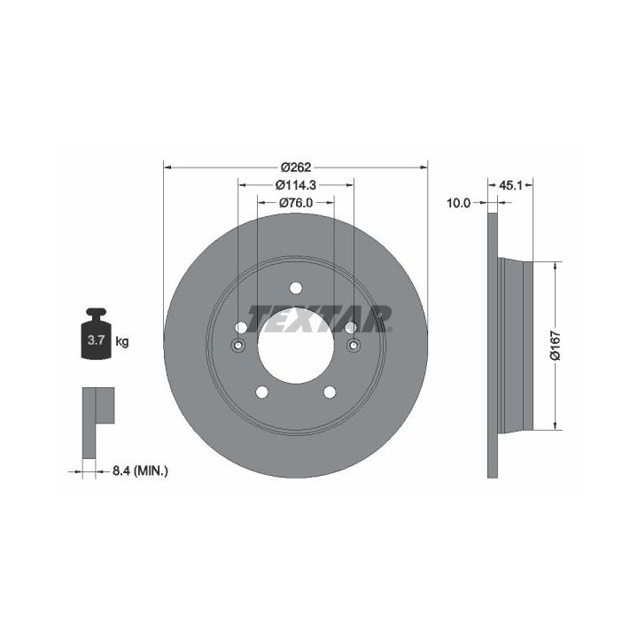 Stabdžių diskas TEXTAR 92240003