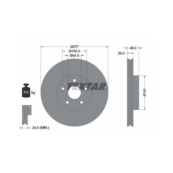 Stabdžių diskas TEXTAR 92240400