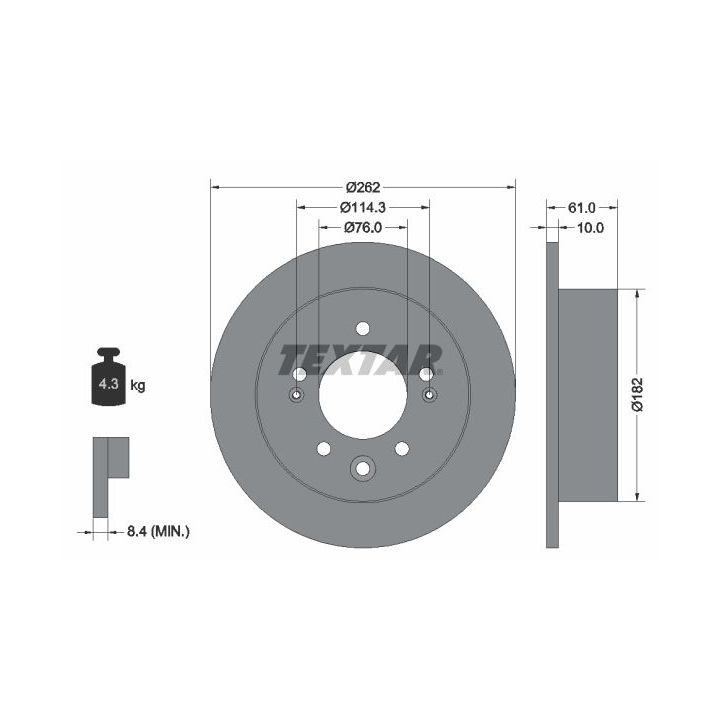 Stabdžių diskas TEXTAR 92240803