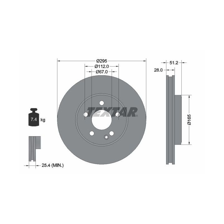 Stabdžių diskas TEXTAR 92241600