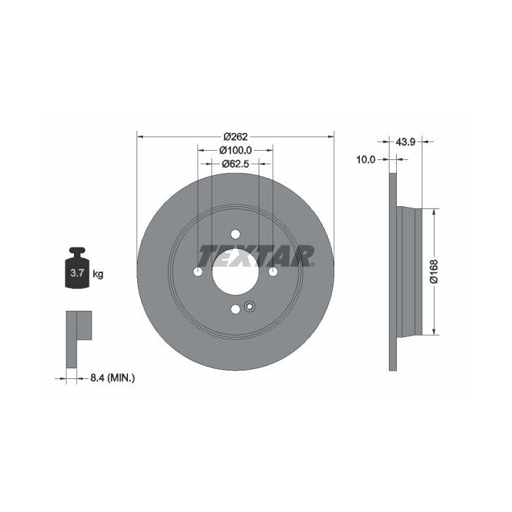 Stabdžių diskas TEXTAR 92242203