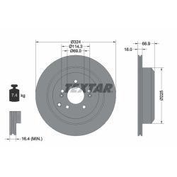 Stabdžių diskas TEXTAR 92242603