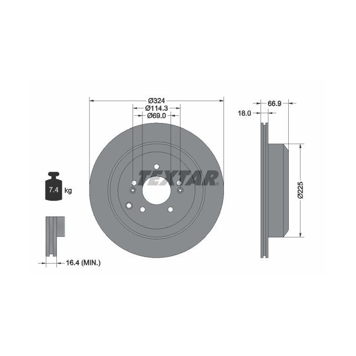 Stabdžių diskas TEXTAR 92242603