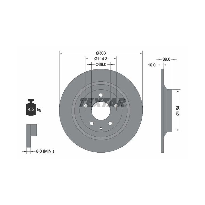 Stabdžių diskas TEXTAR 92242703