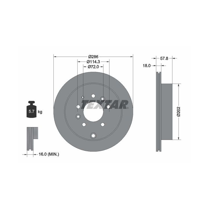 Stabdžių diskas TEXTAR 92242803