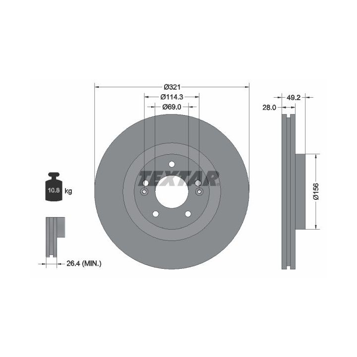 Stabdžių diskas TEXTAR 92242905