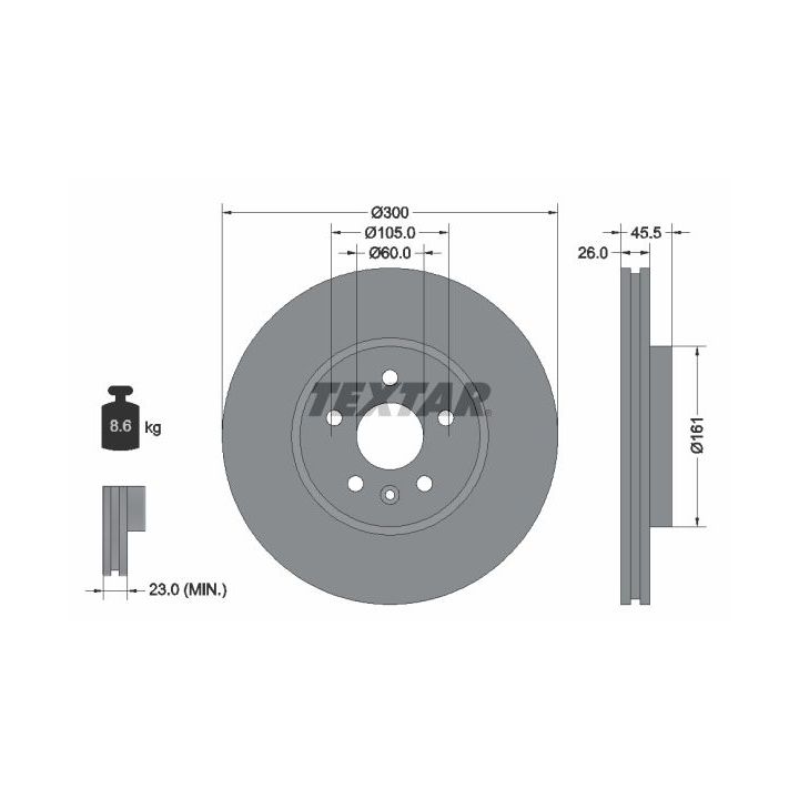 Stabdžių diskas TEXTAR 92243303
