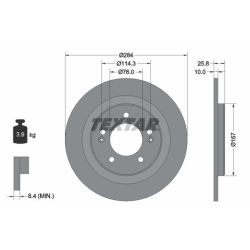 Stabdžių diskas TEXTAR 92252703