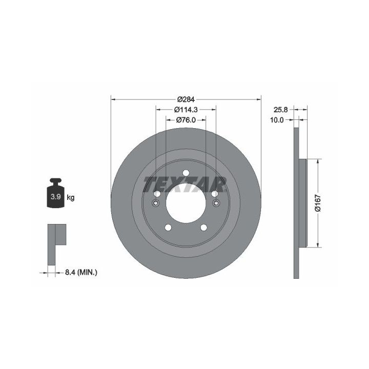 Stabdžių diskas TEXTAR 92252703