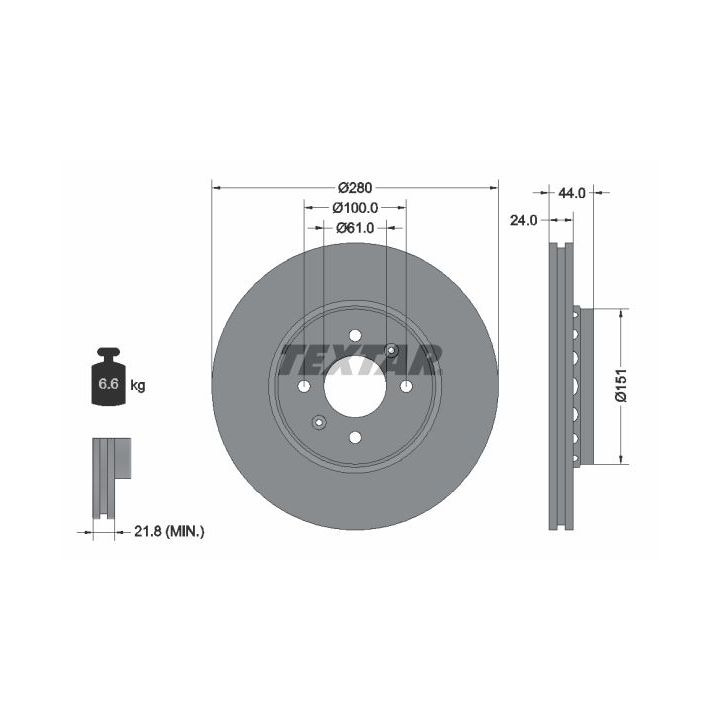 Stabdžių diskas TEXTAR 92254603